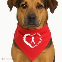 Painted I Wear Red To Fight Heart Disease USA-Made Doggie Bandana thumb 1