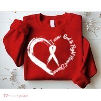 Painted I Wear Red To Fight Heart Disease Sweatshirt thumb 2