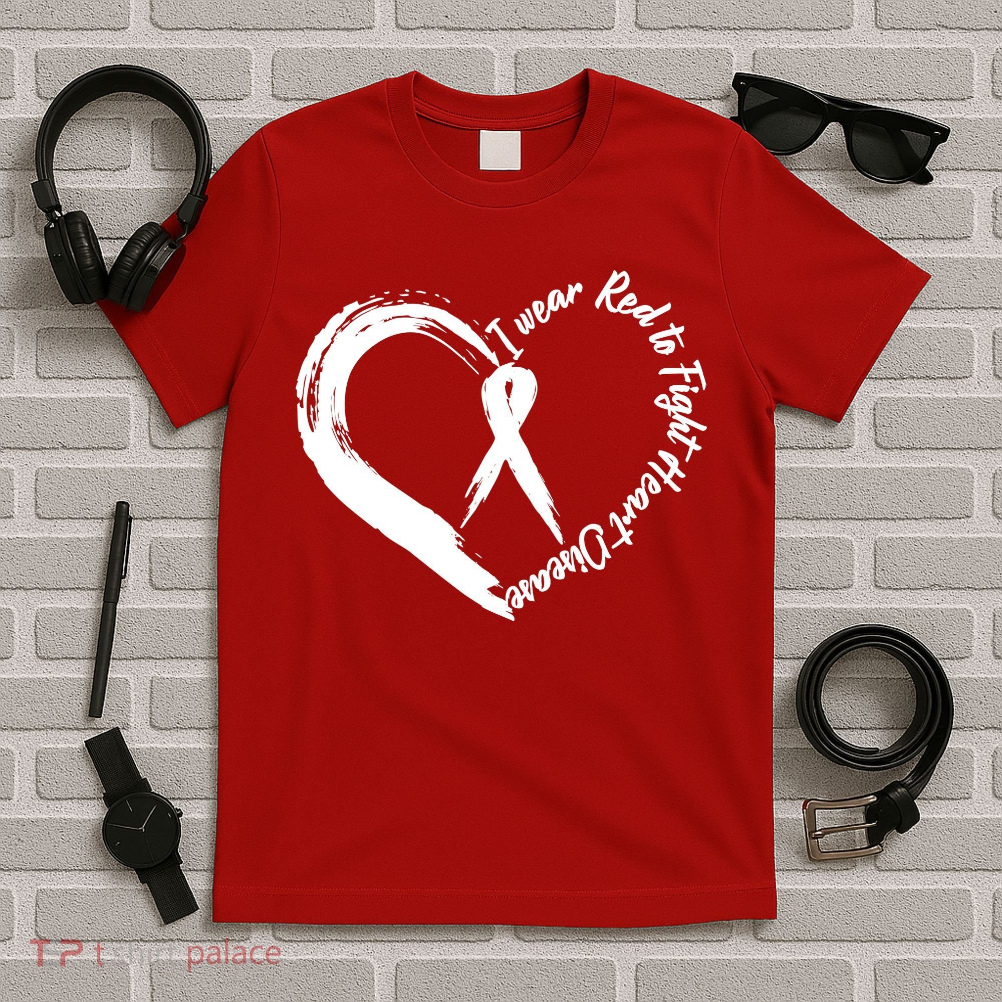 Painted I Wear Red To Fight Heart Disease T-Shirt