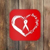 Painted I Wear Red To Fight Heart Disease Coaster thumb 0