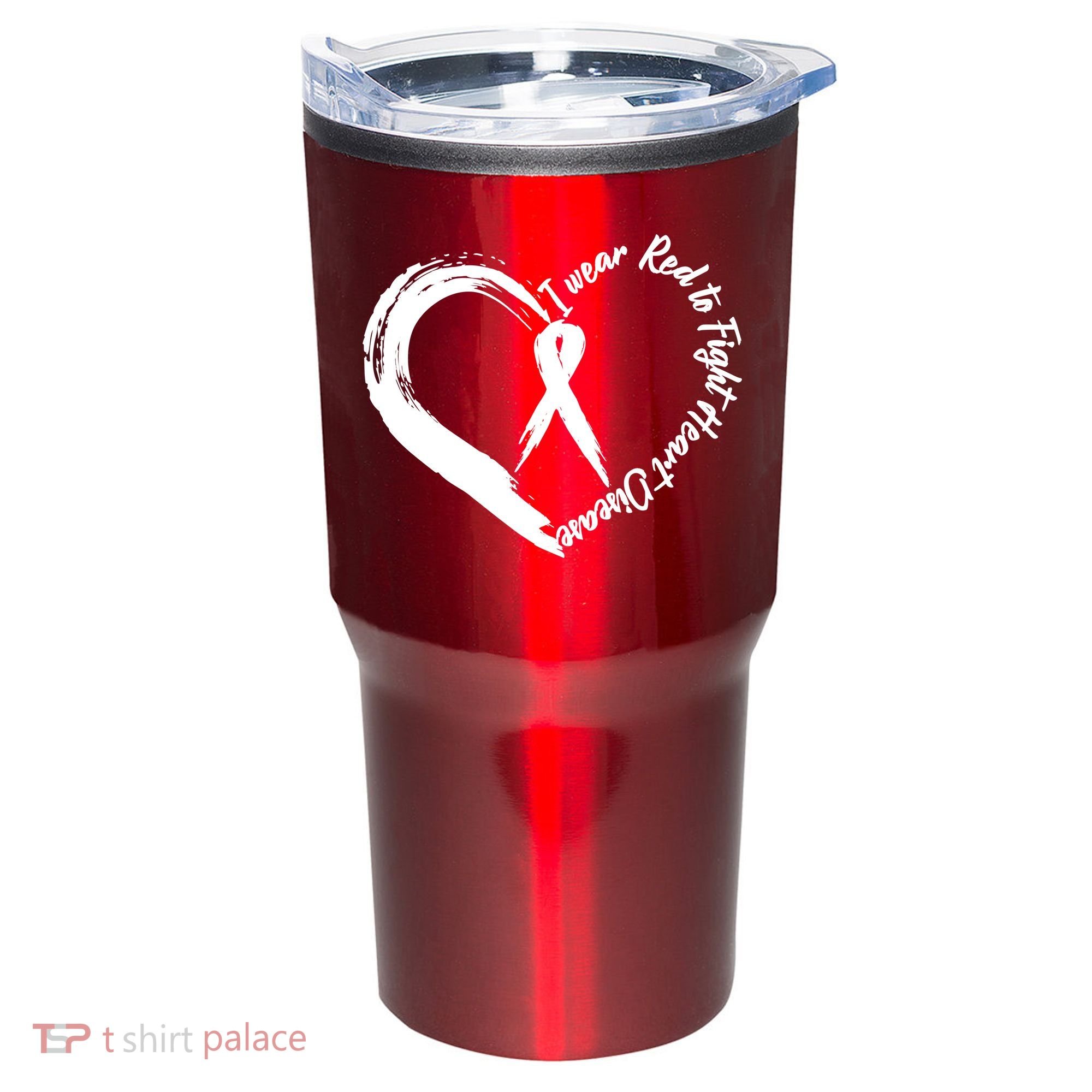 Painted I Wear Red To Fight Heart Disease Tumbler