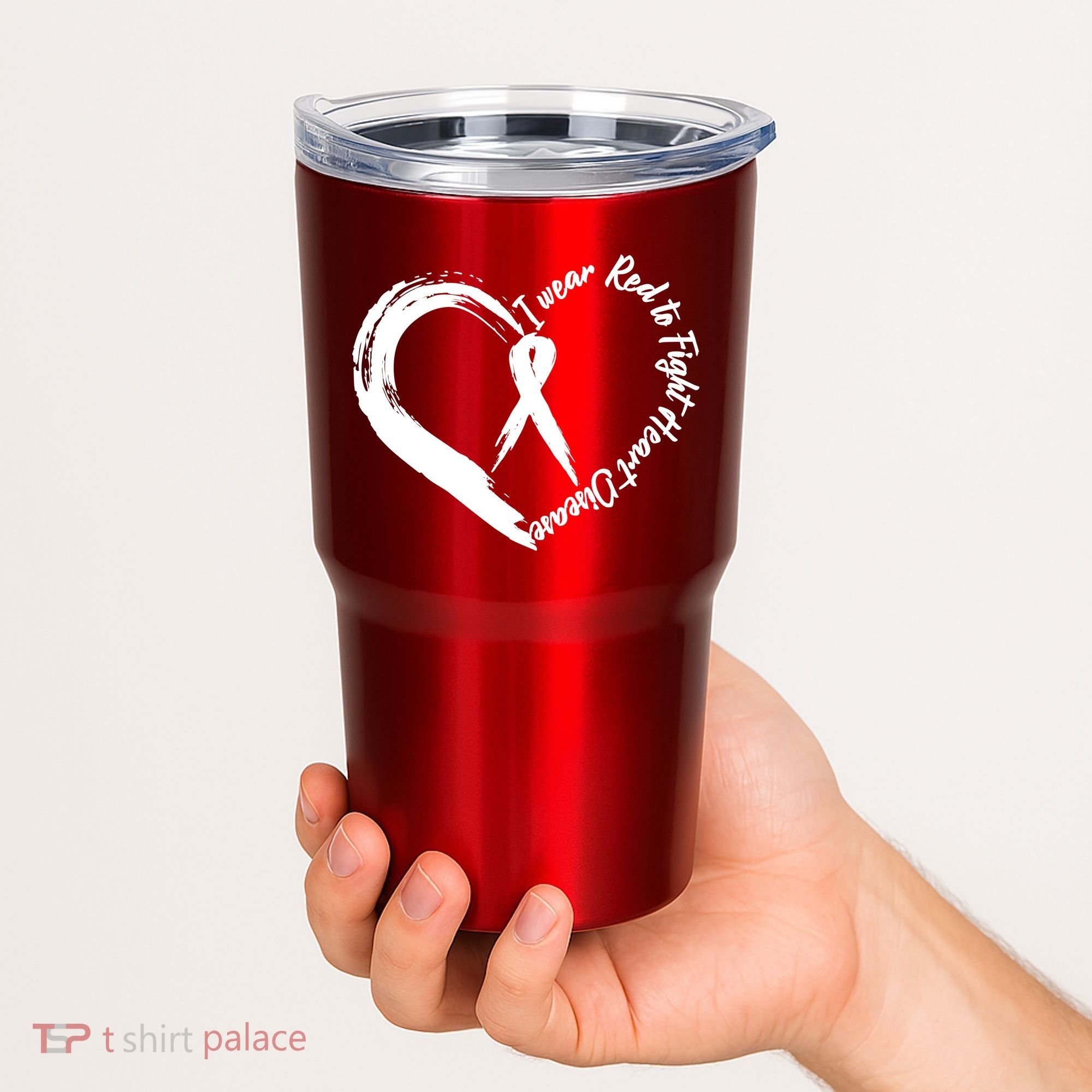 Painted I Wear Red To Fight Heart Disease Tumbler