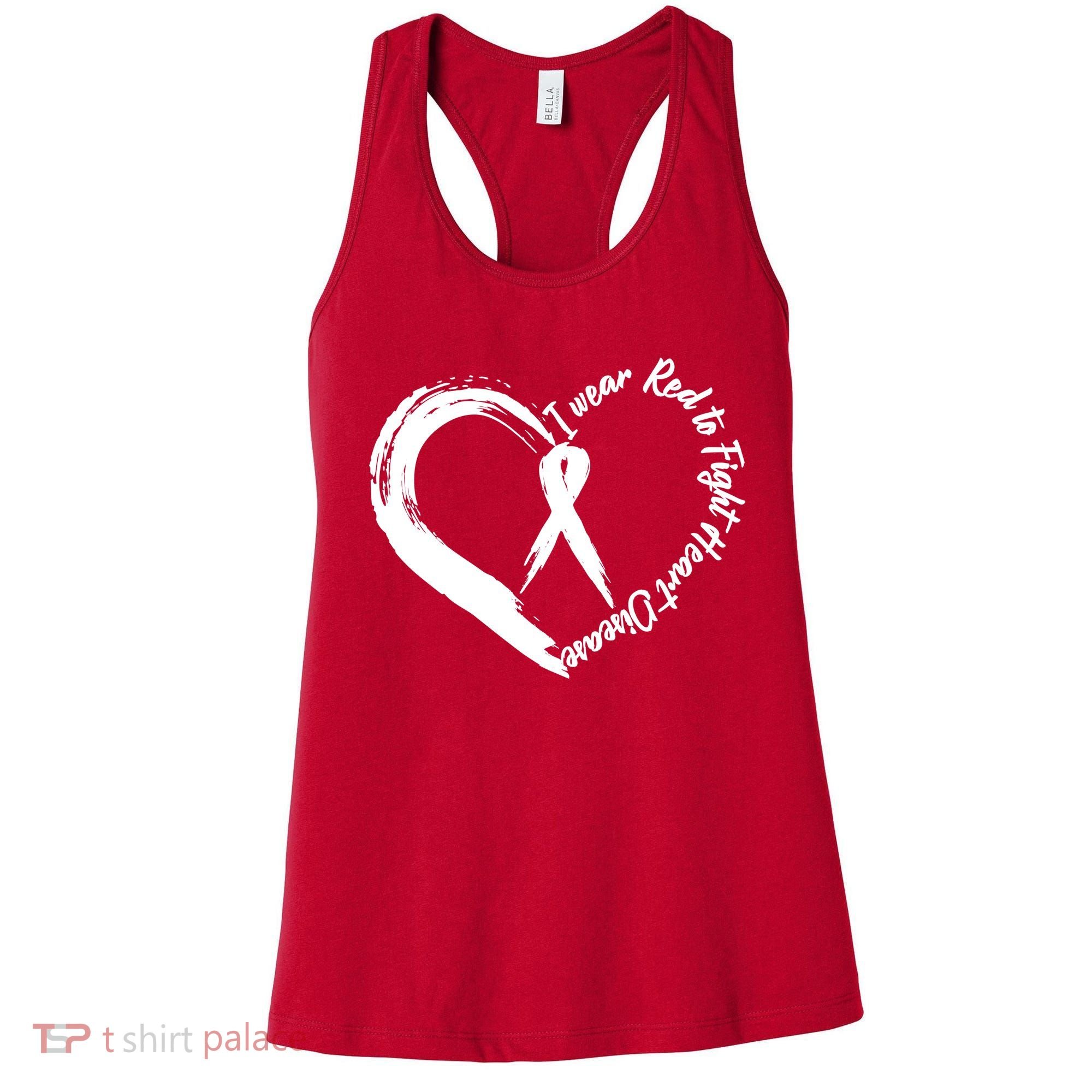 Painted I Wear Red To Fight Heart Disease Women's Tank Top