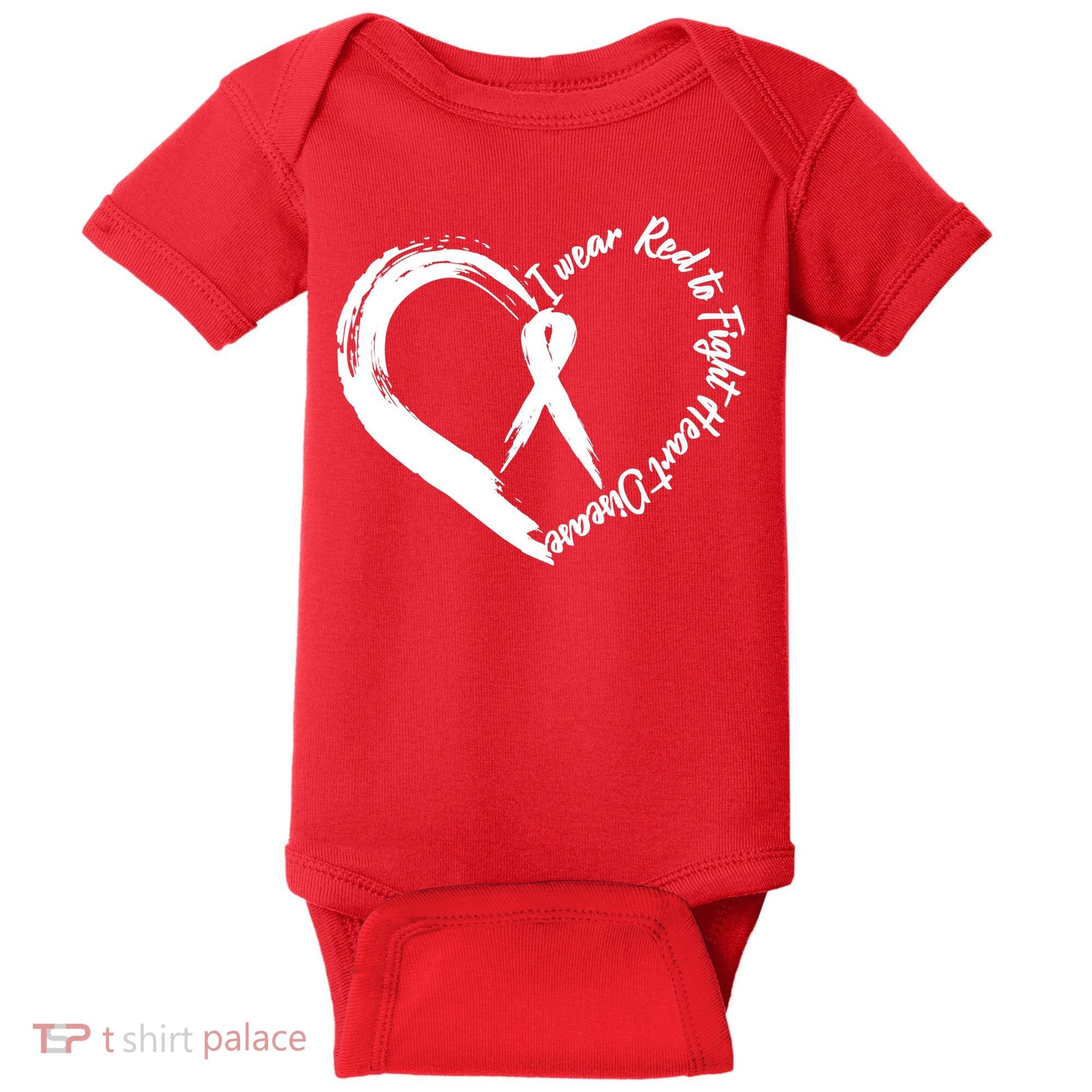 Painted I Wear Red To Fight Heart Disease Baby Bodysuit