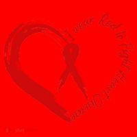 Painted I Wear Red To Fight Heart Disease Santa Hat thumb 1