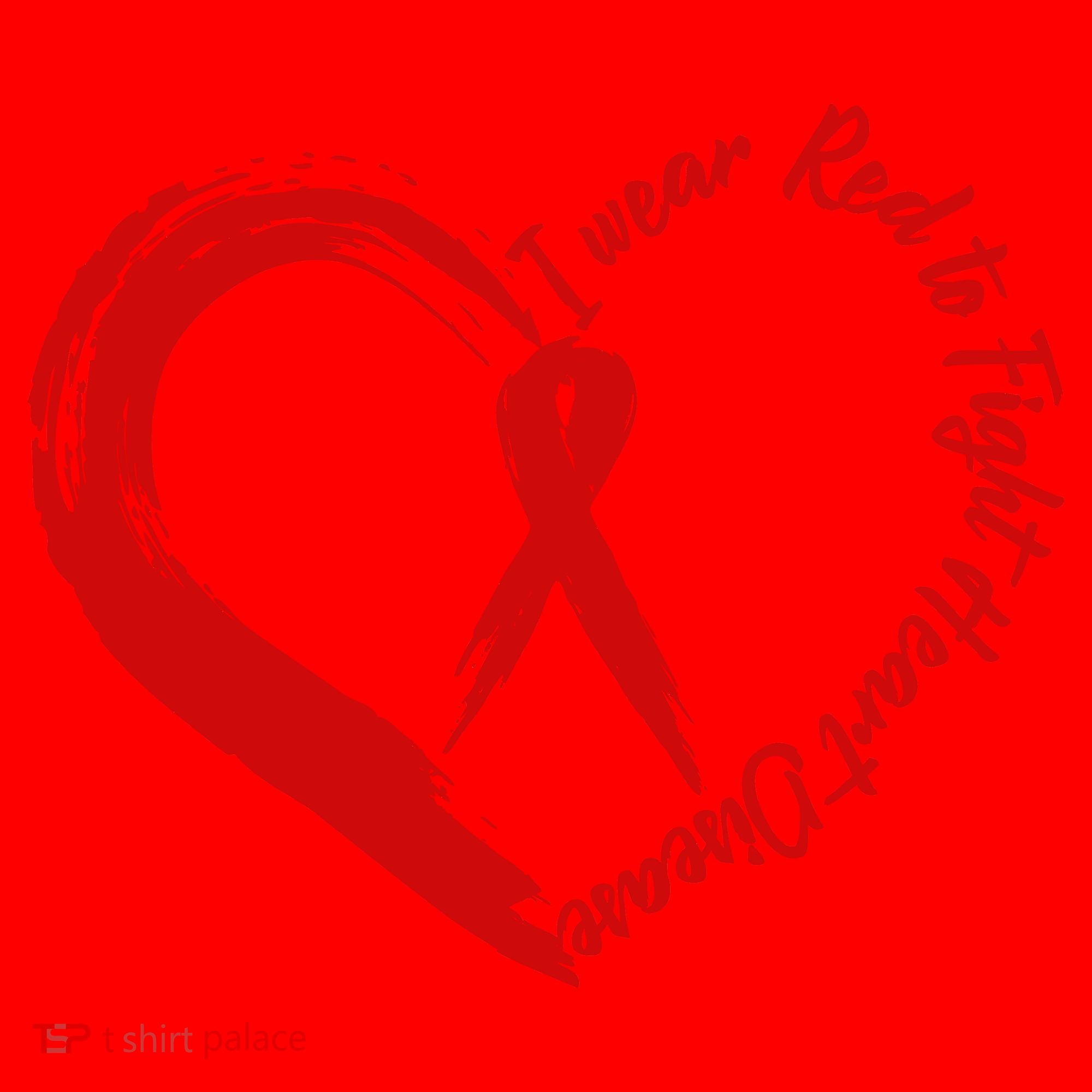 Painted I Wear Red To Fight Heart Disease Santa Hat