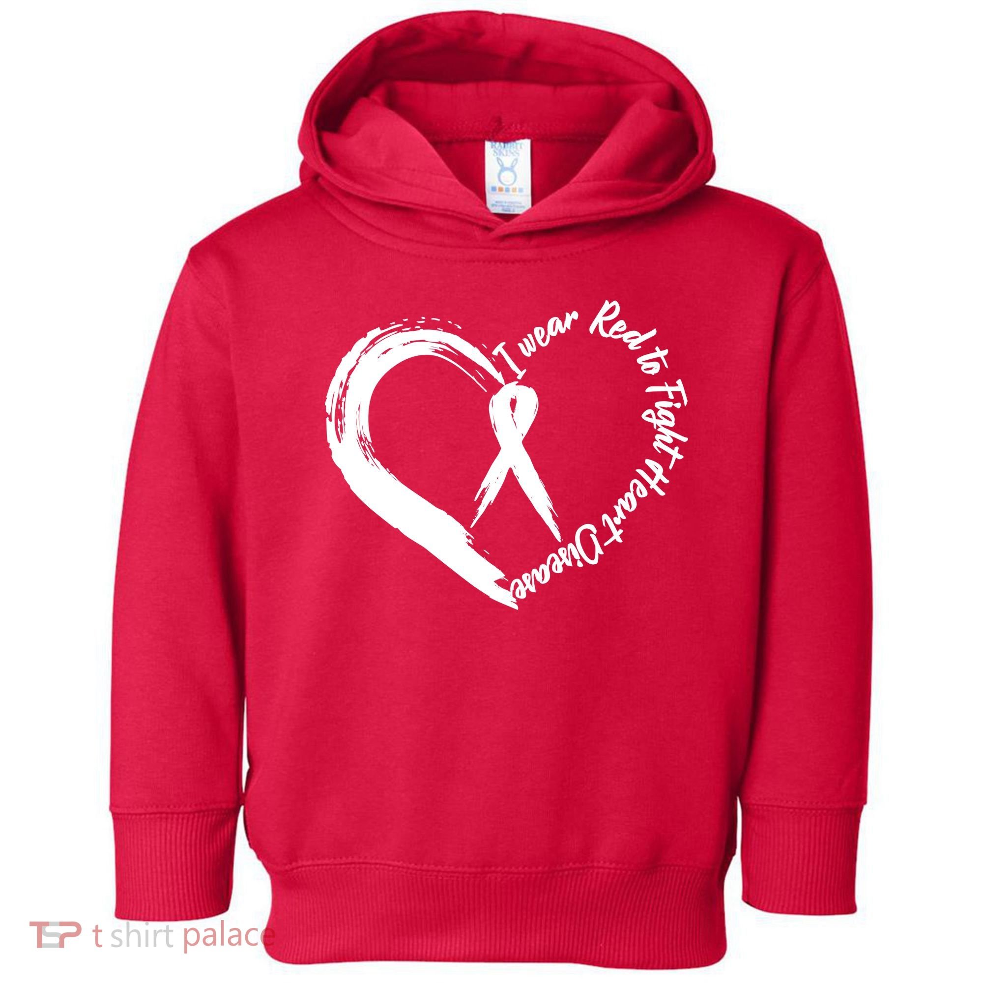 Painted I Wear Red To Fight Heart Disease Toddler Hoodie