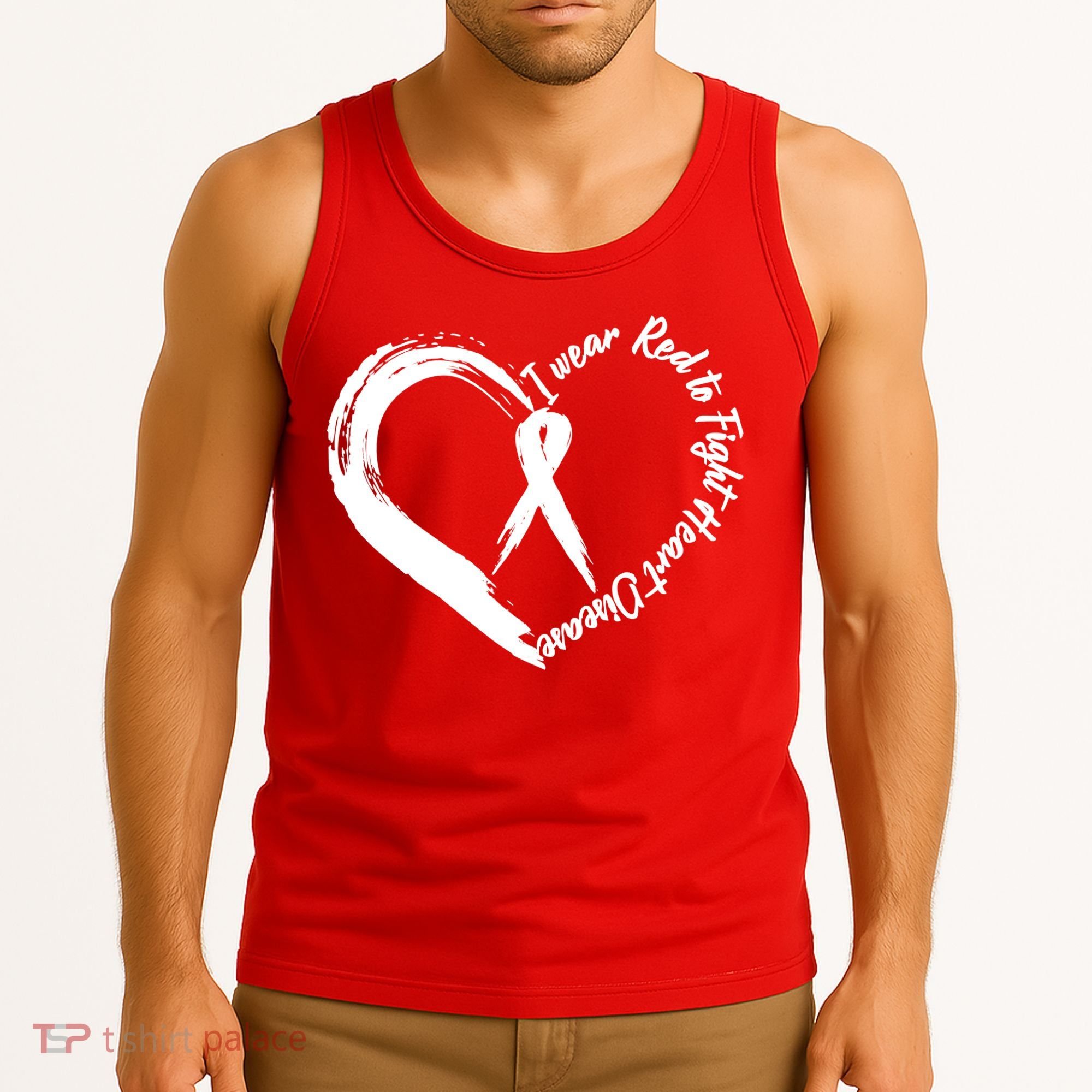 Painted I Wear Red To Fight Heart Disease Tank Top