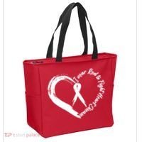Painted I Wear Red To Fight Heart Disease Tote Bag thumb 2