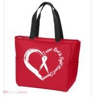 Painted I Wear Red To Fight Heart Disease Tote Bag thumb 3