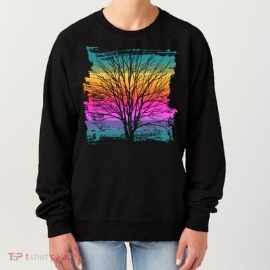 Painted Sunset Colors Tree Women's Sweatshirt