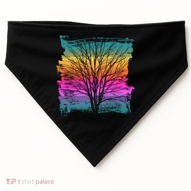 Painted Sunset Colors Tree USA-Made Doggie Bandana