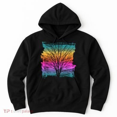 Painted Sunset Colors Tree Hoodie