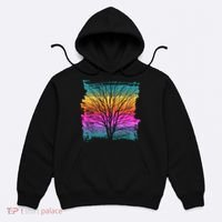 Painted Sunset Colors Tree Hoodie thumb 0