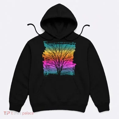 Painted Sunset Colors Tree Hoodie