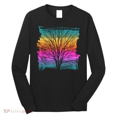 Painted Sunset Colors Tree Long Sleeve Shirt