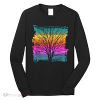 Painted Sunset Colors Tree Long Sleeve Shirt thumb 0