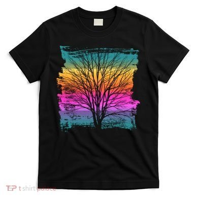 Painted Sunset Colors Tree T-Shirt