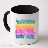 Painted Sunset Colors Tree Coffee Mug thumb 0