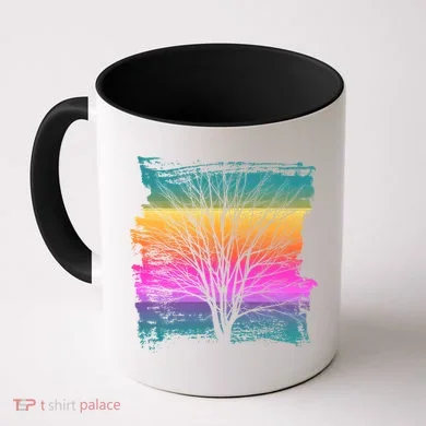 Painted Sunset Colors Tree Coffee Mug
