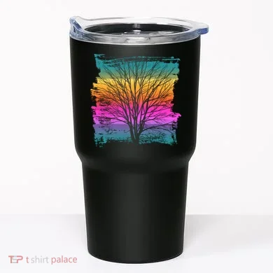 Painted Sunset Colors Tree Tumbler