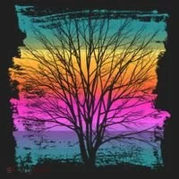 Painted Sunset Colors Tree Tumbler thumb 3