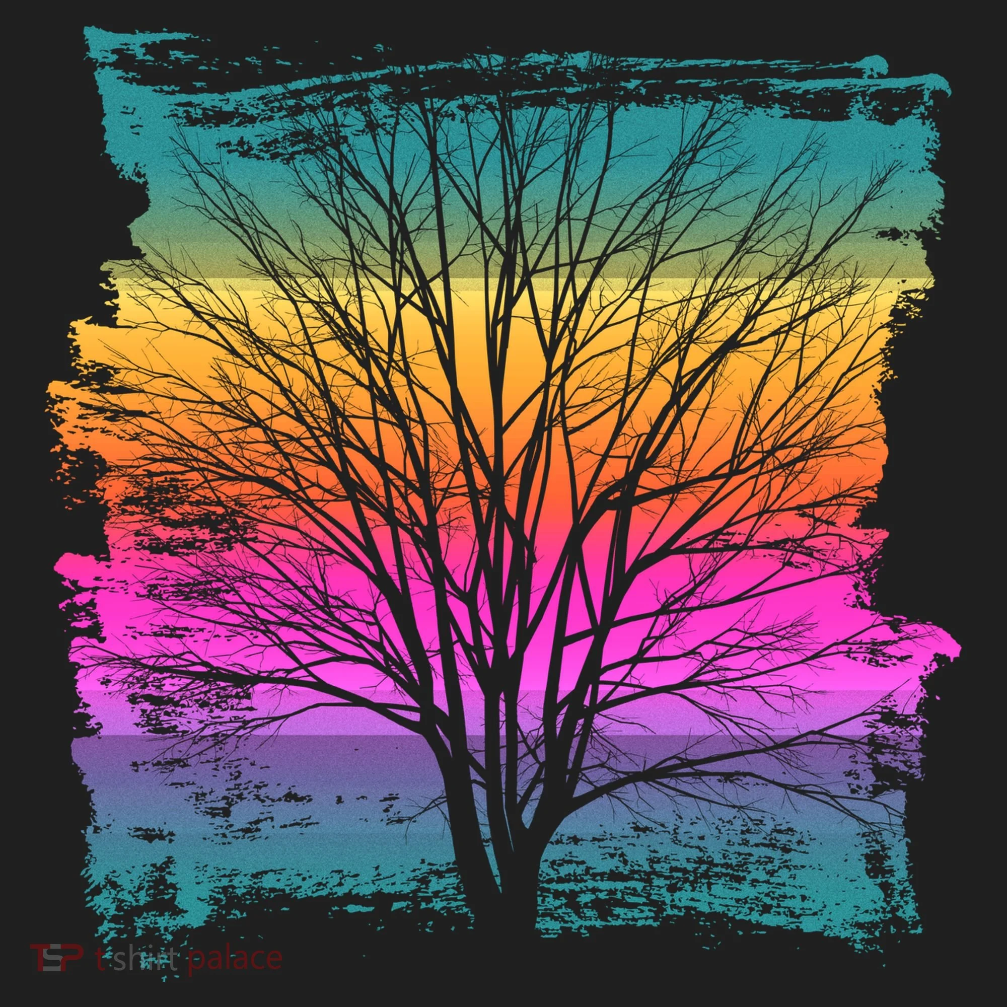 Painted Sunset Colors Tree Tumbler