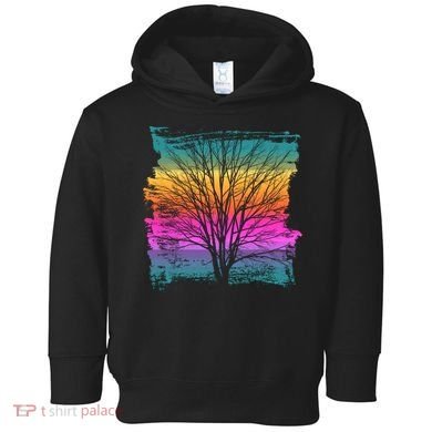 Painted Sunset Colors Tree Toddler Hoodie