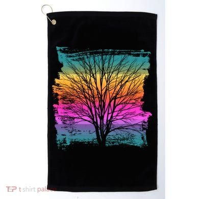 Painted Sunset Colors Tree Golf Towel