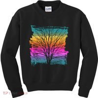 Painted Sunset Colors Tree Kids Sweatshirt thumb 0