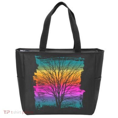 Painted Sunset Colors Tree Tote Bag