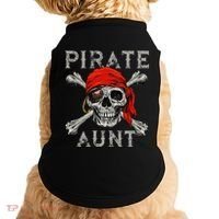 Pirate Aunt Jolly Roger Skull & Crossbones Flag Doggie Tank thumb 0