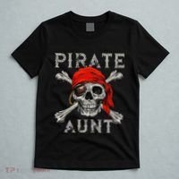 Pirate Aunt Jolly Roger Skull & Crossbones Flag T-Shirt thumb 5