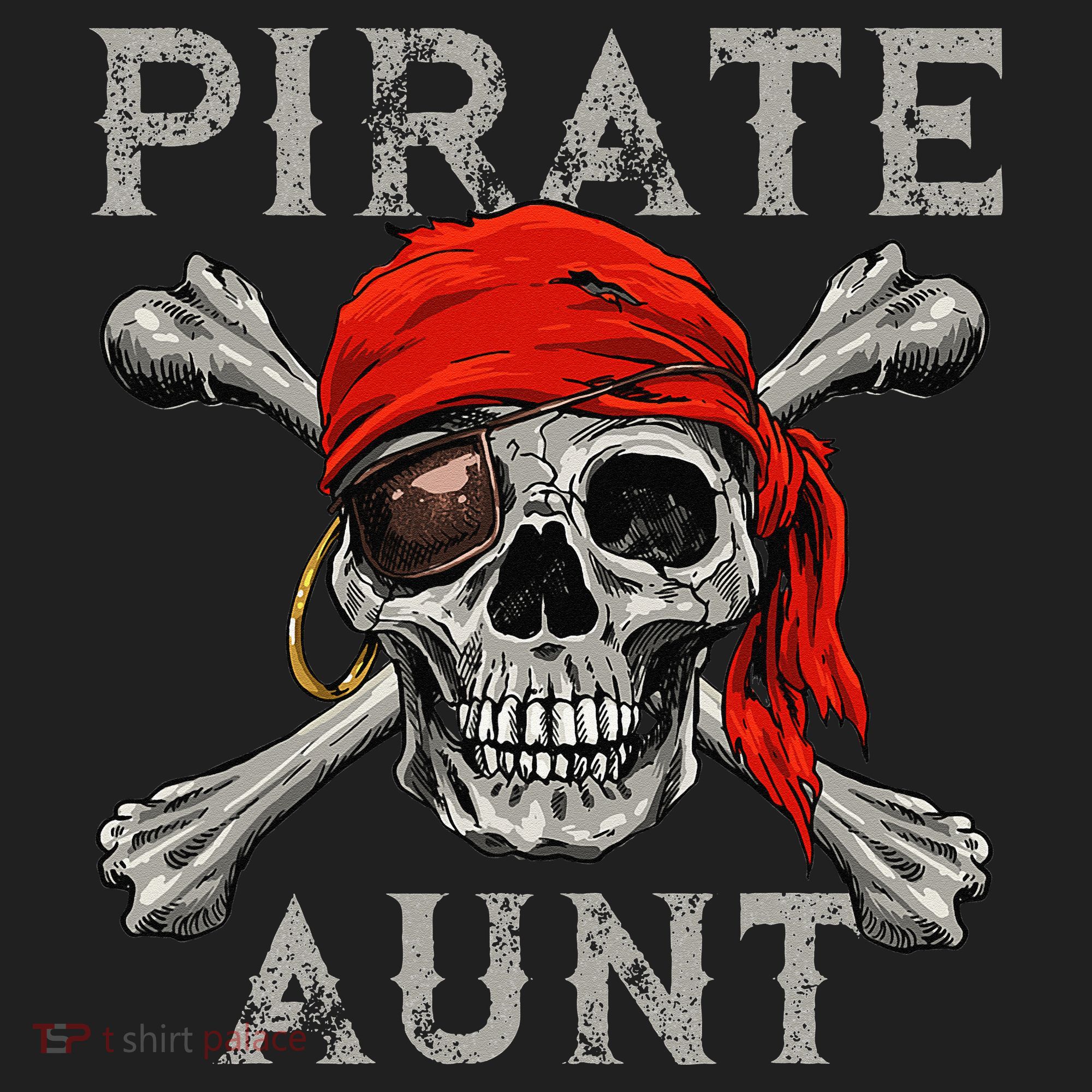 Pirate Aunt Jolly Roger Skull & Crossbones Flag Beanie