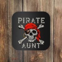 Pirate Aunt Jolly Roger Skull & Crossbones Flag Coaster thumb 0