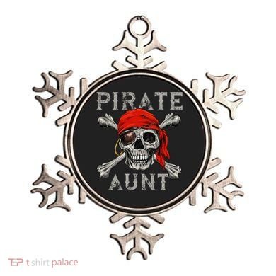 Pirate Aunt Jolly Roger Skull & Crossbones Flag Ornament