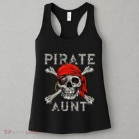Pirate Aunt Jolly Roger Skull & Crossbones Flag Women's Tank Top thumb 3
