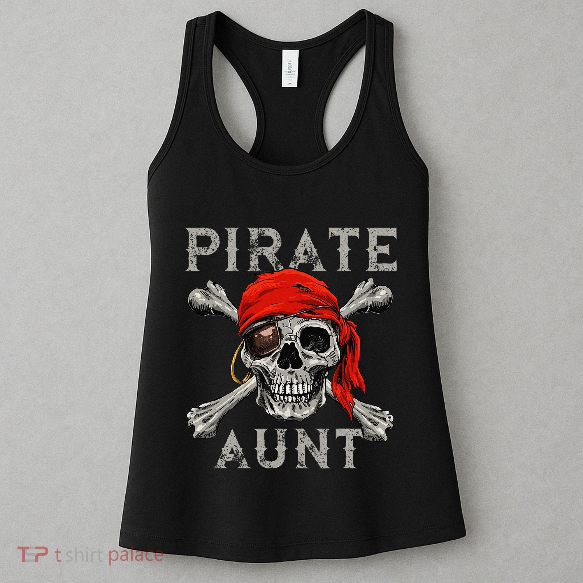 Pirate Aunt Jolly Roger Skull & Crossbones Flag Women's Tank Top