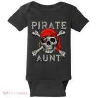 Pirate Aunt Jolly Roger Skull & Crossbones Flag Baby Bodysuit thumb 0