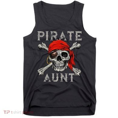 Pirate Aunt Jolly Roger Skull & Crossbones Flag Tank Top