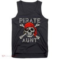Pirate Aunt Jolly Roger Skull & Crossbones Flag Tank Top thumb 0