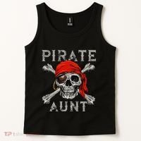 Pirate Aunt Jolly Roger Skull & Crossbones Flag Tank Top thumb 2