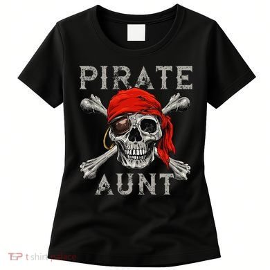 Pirate Aunt Jolly Roger Skull & Crossbones Flag Women's T-Shirt