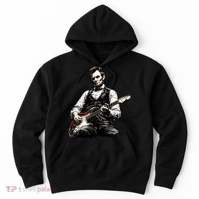 President Abraham Lincoln Abe Playing Guitar Hoodie