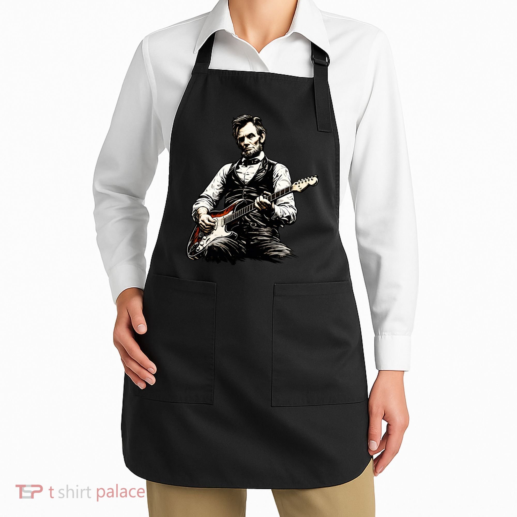 President Abraham Lincoln Abe Playing Guitar Apron