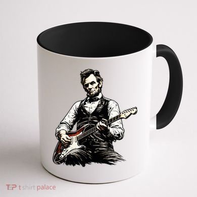 President Abraham Lincoln Abe Playing Guitar Coffee Mug back
