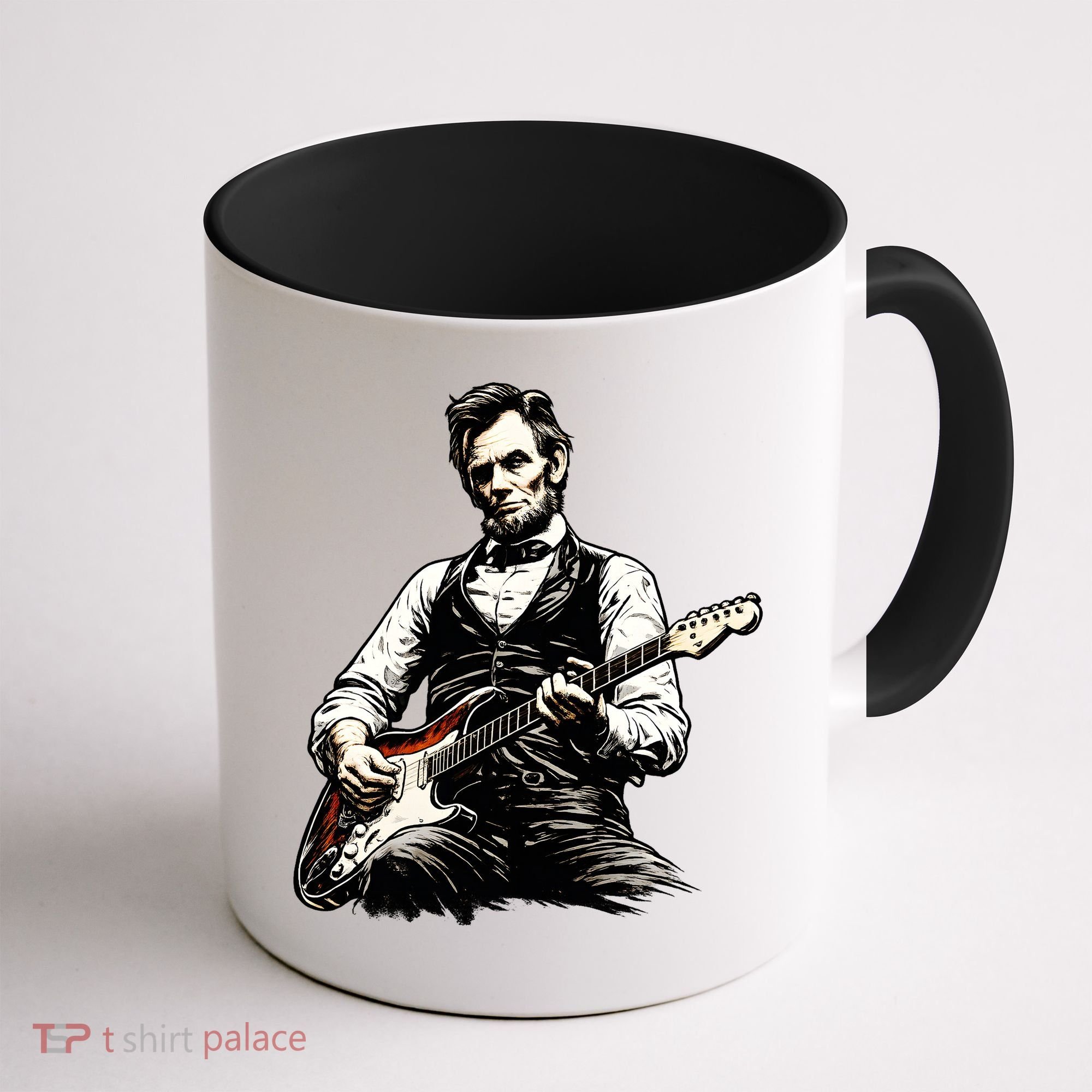 President Abraham Lincoln Abe Playing Guitar Coffee Mug