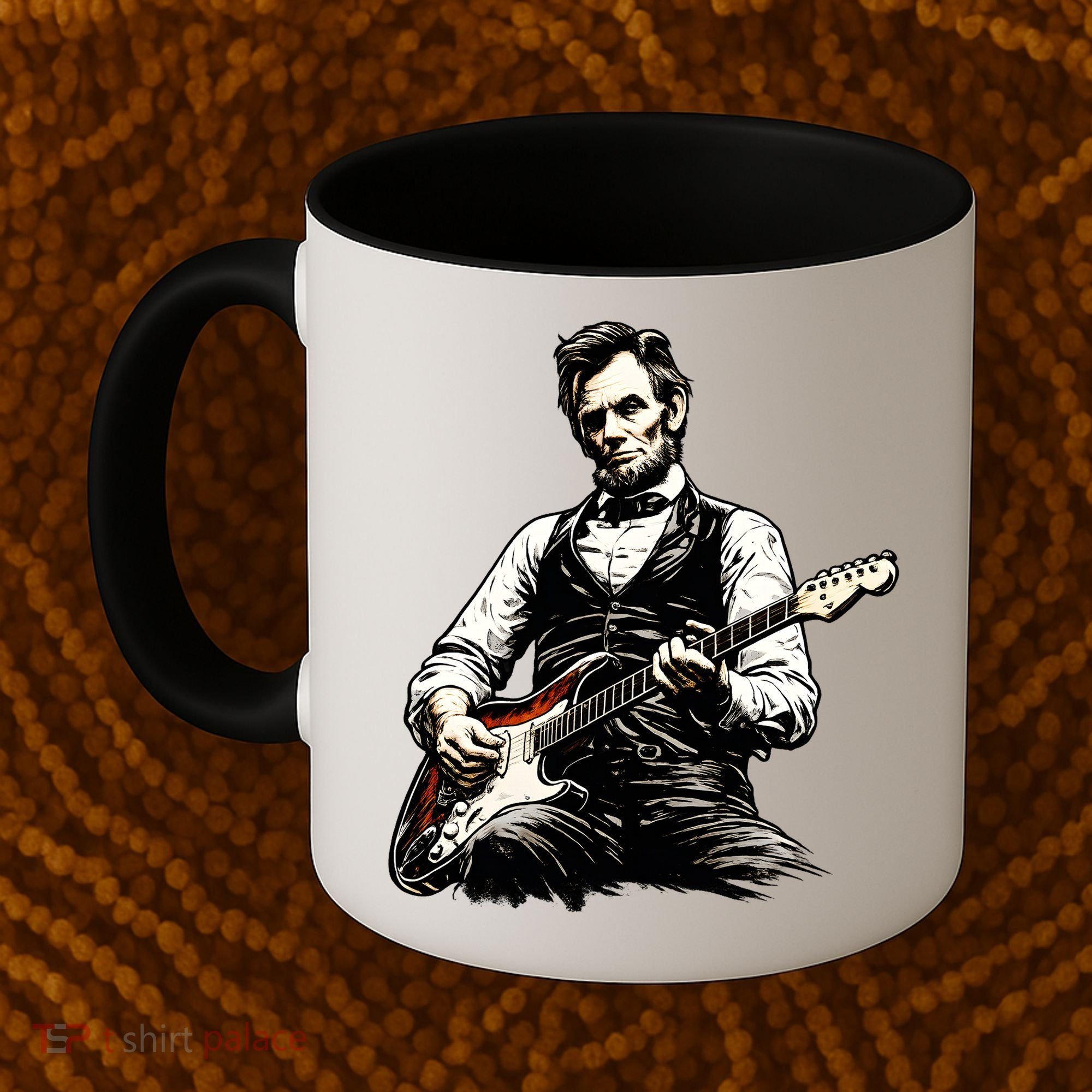 President Abraham Lincoln Abe Playing Guitar Coffee Mug