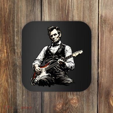 President Abraham Lincoln Abe Playing Guitar Coaster