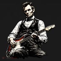 President Abraham Lincoln Abe Playing Guitar Coaster thumb 2